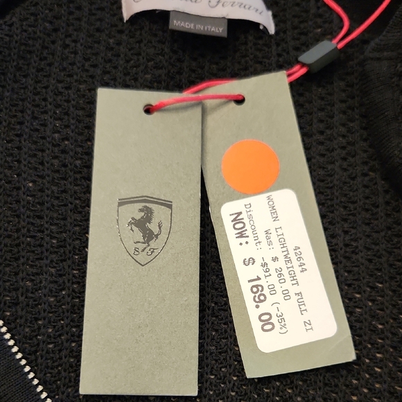 Scuderia Ferrari Black and White Zip-Up Sweater Women's XL NWT - Picture 8 of 8